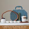 Chinese retro minimalist Dehua coarse pottery Lingxue pot portable four cups outdoor travel tea set business trip souvenir