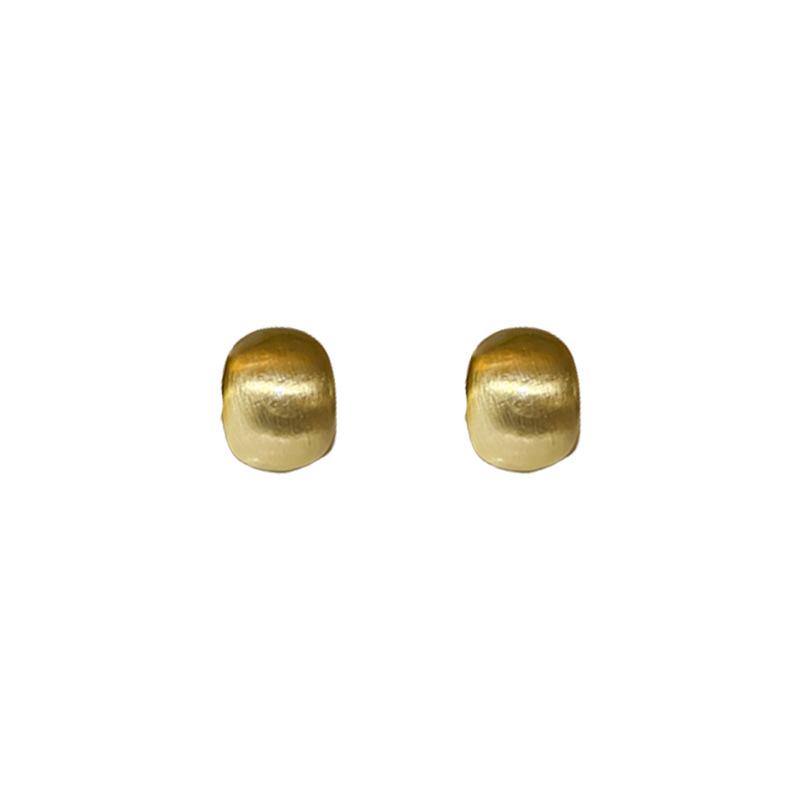 Silver Needle Brushed Geometric Doudou Earrings Niche Cold Wind Temperament Earrings Stylish Simple Design Earrings