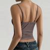 Women's Solid Color Sleeveless Tank Top Slim Fit Square Neck Stretchy Crop Camisole Summer Basic Layering Shirt