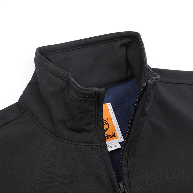 Timberland Urban Outdoor Stand Collar Windproof Zipper Design Fleece Lined Warm Long Sleeve Jacket Men Jacket Black A44UU-001