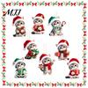 Cute Kitten Xmas Decor Christmas Ornament for Tree Hanging, 2D Flat Wooden Festive Gift Tags Decorative Pendant with Lanyard Home Holiday Party