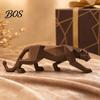 Creeping Cheetah Home Decoration 3D Printed Figurine, Compact Geometric Faceted Sculpture, Sleek Desktop Accessory Minimalist Leopard Statue