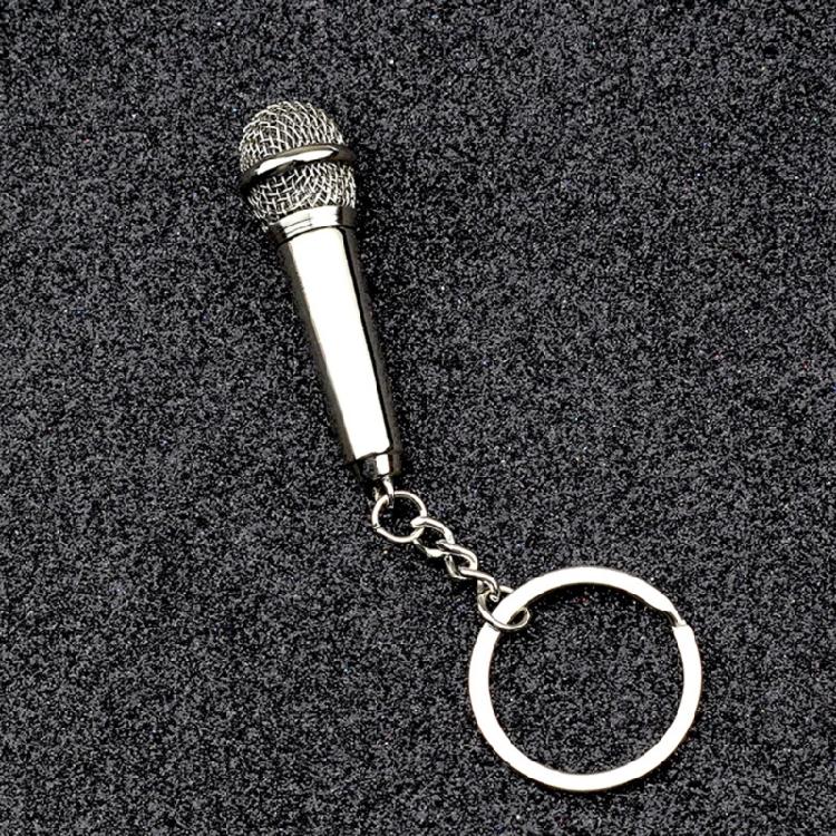 Simulation Mic Keyring Miniature Pocket Sized Microphone Keychain for Music Lovers Stylish Key Accessory Bag Ornament