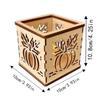 Wood Candle Holders Handcraft Wooden Square Cutout Pumpkin Lantern Fall Decorations Pumpkin Lantern With Electric Candle Holiday