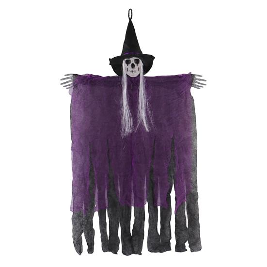 38" Halloween Hanging Witch Decoration, Spooky Scary Flying Skeleton Ghost for Outdoor, Indoor Haunted House Porch Yard Patio Decor