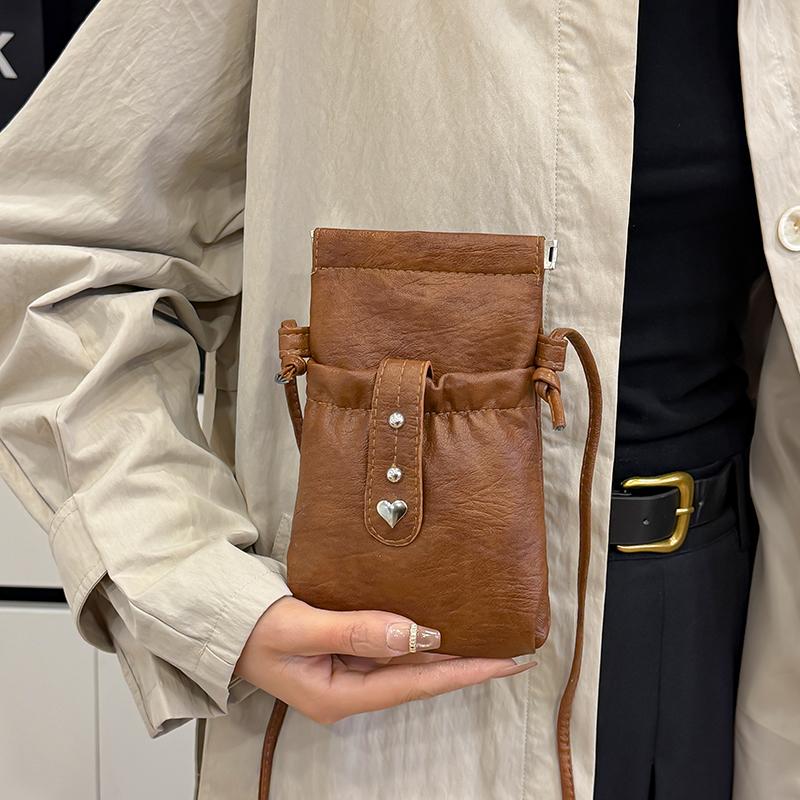 PU Handy-Tasche Damen Kleine Tasche Einfarbige Umhängetasche