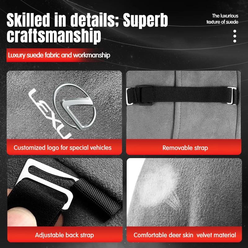 Samochodowy Zagłówek z Zamszu Poduszka Pod Szyję z Pianki Memory Do Lexus RX330 IS250 Ct200h ES300h RX350 IS300h NX300h RX400h UX Akcesoria Samochodowe