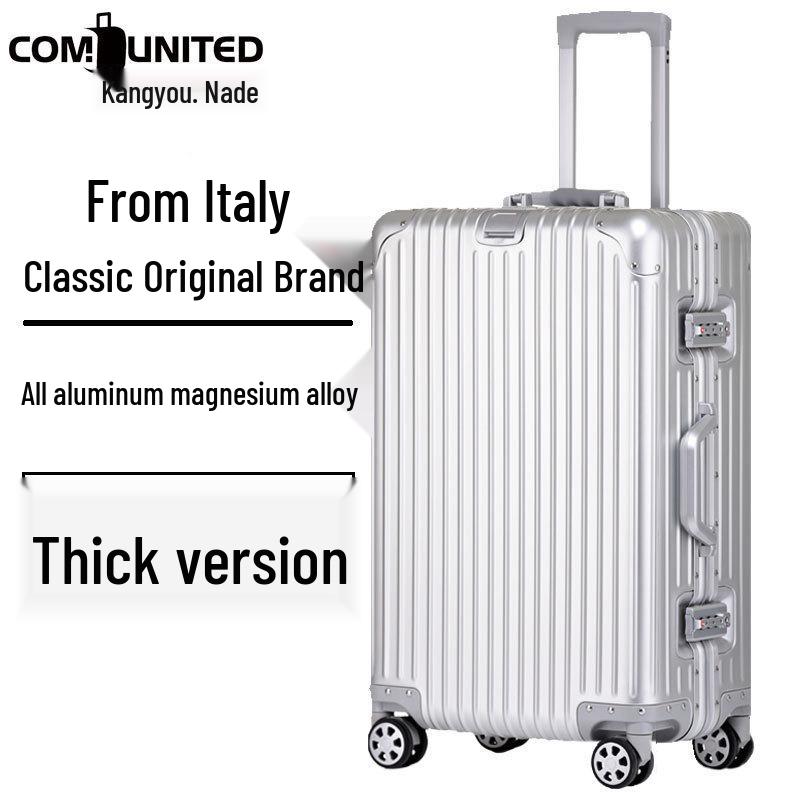 Valiză de 26 de inci din aliaj de aluminiu, cu încuietoare cu combinație, pentru femei și bărbați