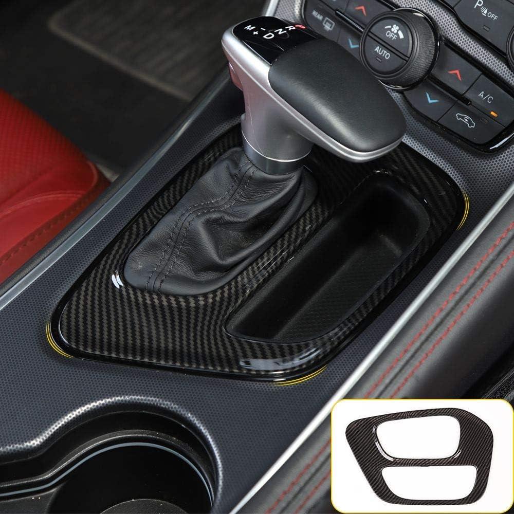 Center Gear Shift Panel Cover Decoration For Dodge Challenger  Carbon Fiber Look