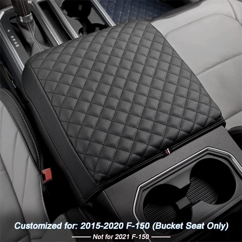 PU Leather Car Armrest Cushion Center Console Cover For Ford F150 2015-2020,F250 F350 F450 2017-2025,Expedition 2018-2025