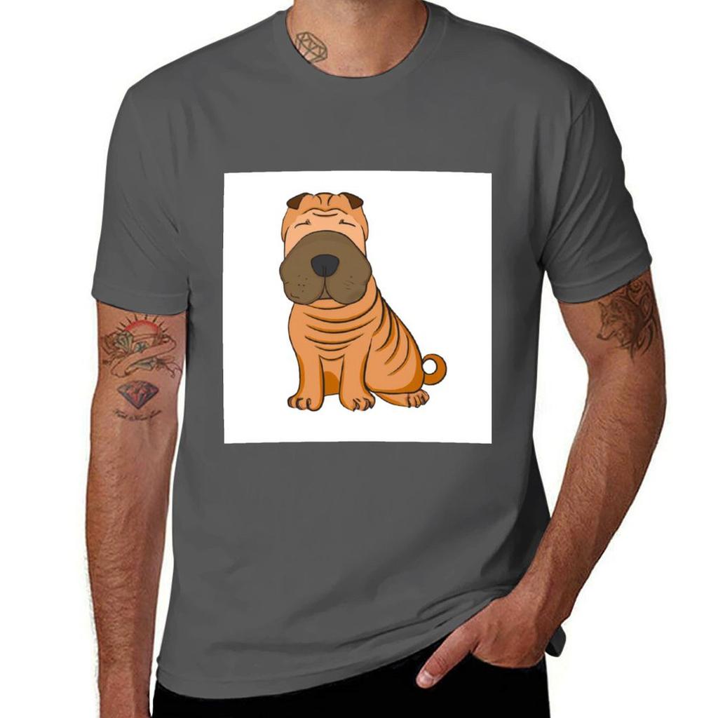 Shar Pei Tshirt Active Sports Short Sleeve Cotton Shirt Tshirt
