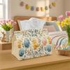 1pc Decorative Folk Botanical Easter Tissue Box | Chick Easter Egg Design, 10.92*12.95*17.78cm, Polyester, for Dining Room, Kitchen, Coffee Shop Decor