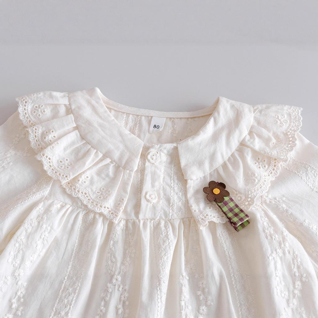 Girl's Spring Lace Doll Collar Shirt, Baby's Autumn Sweet and Fresh Korean Version Top