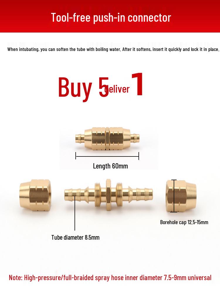 High-Pressure Water Pipe Coupler: Crimp-Free Spraying Machine Connector Accessories