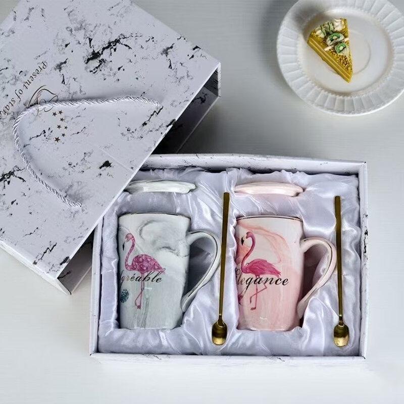 ZISIZ Flamingo Couple Coffee Cups
