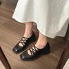 Fashion Women's Ballet Flats Fashion Korean Style Lace-up Retro Casual Shoes Comfortable Lightweight Ballet Pumps  High Heels Women