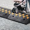 Rubber Curb Ramp 2 Pack, 5" Rise Height Heavy-Duty 33069 lbs/15 T Capacity Threshold Ramps, Driveway Ramps with Stable Grid Structure for Cars,