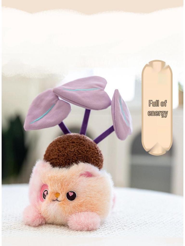 Cat Potted Plant Plush Toy - Cute Cartoon Green Ornament for Home, Office, or Children's Room Gift