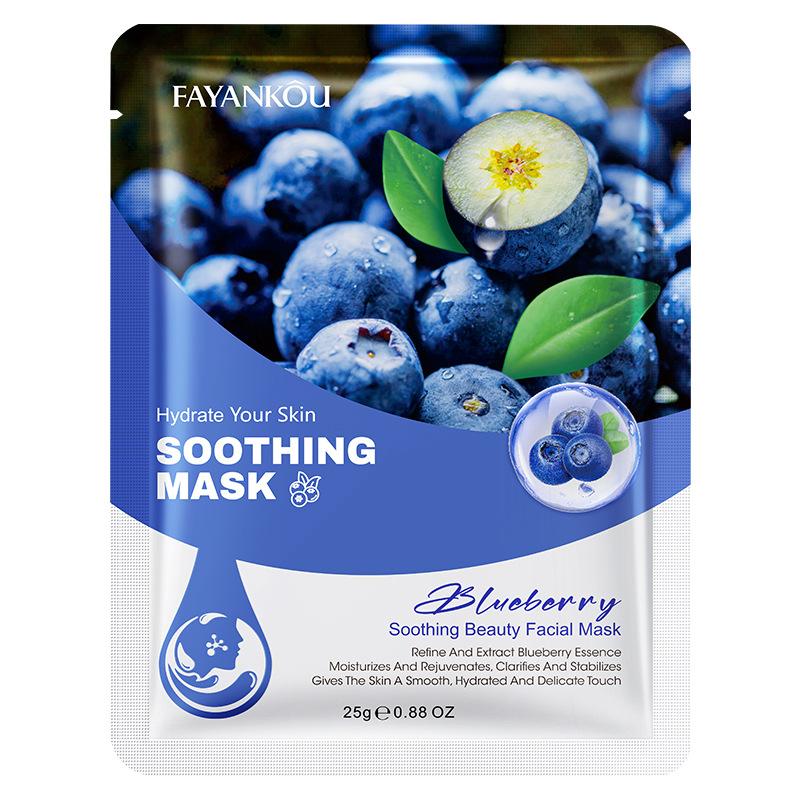 

Увлажняющая маска для лица с цветочно-фруктовой эссенцией FAYANKOU Blueberry-10PCS