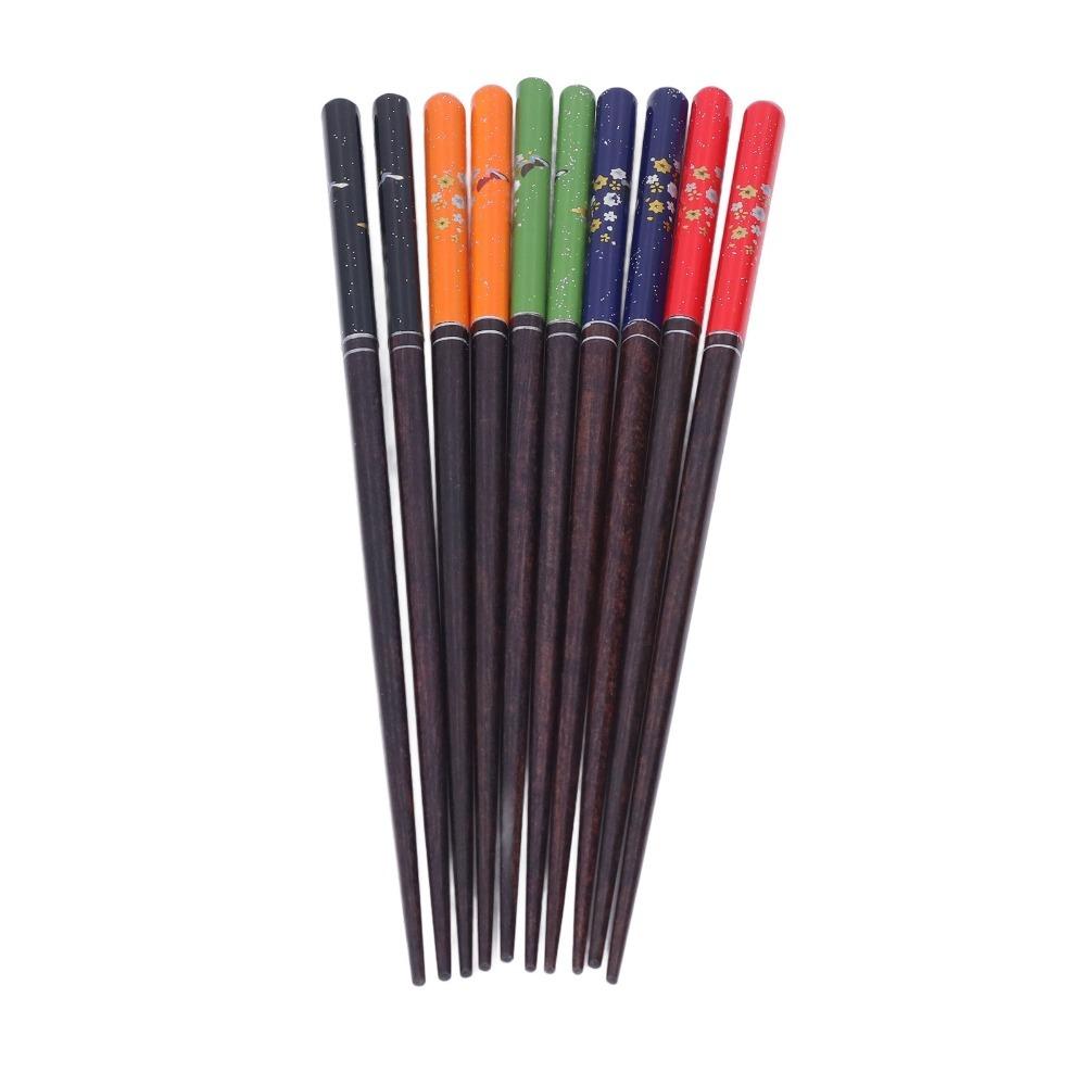 5Pair Colorful Finish Dining Chopsticks Smooth Meal Eating Sticks Food Chopsticks  Restaurant