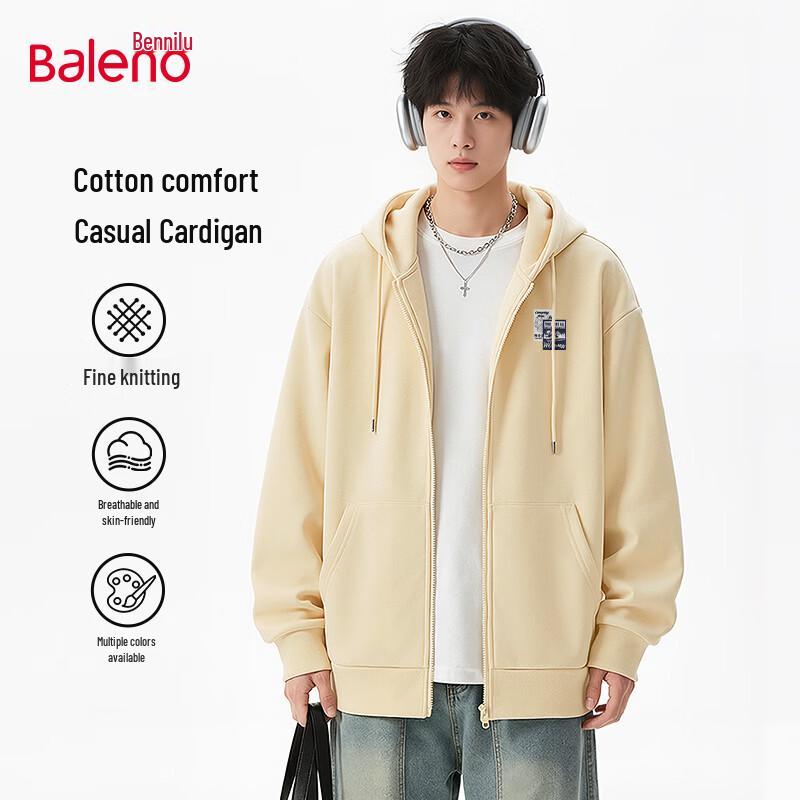 Baleno Men s Loose Fit Hooded Sweatshirt Jacket 2XL