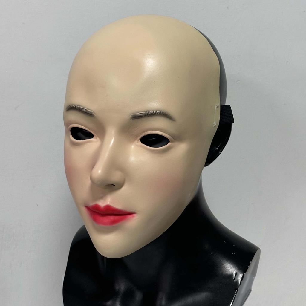 Simulation beautiful woman half face latex mask