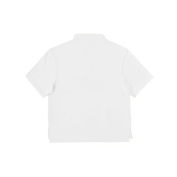 Comfortable Short Sleeve Polo Shirt Unisex Tops White LUT006678101245K14000