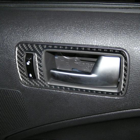 Carbon Fiber Interior Door Handle Frame Cover Trim For Ford Mustang 2005-2009