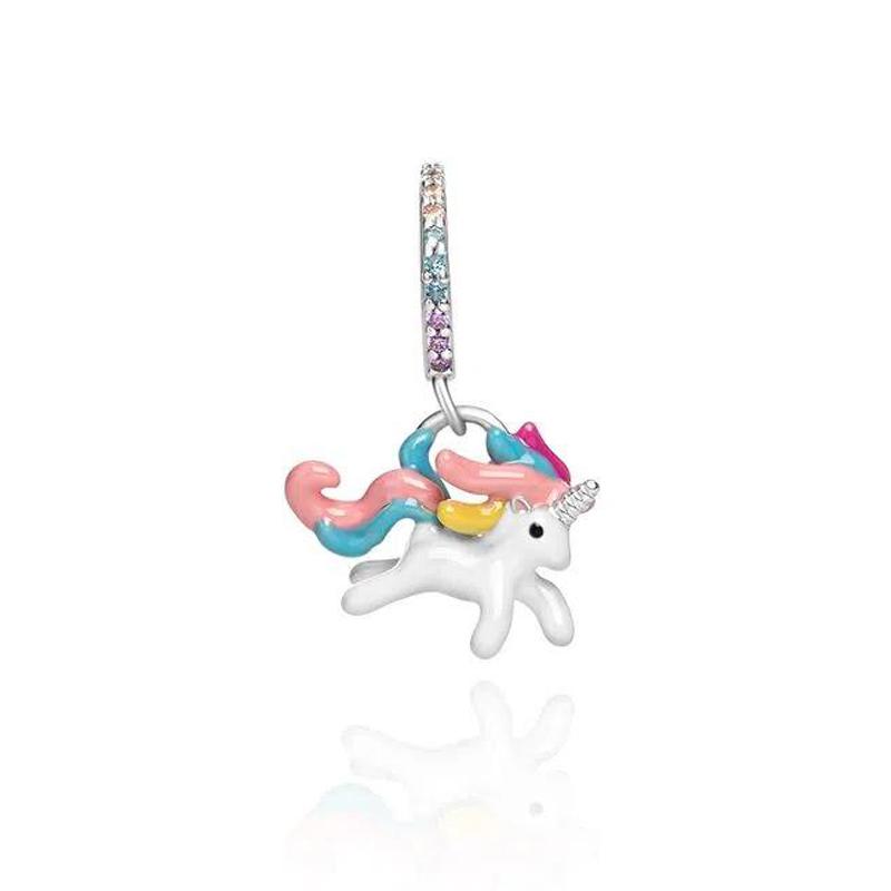 New-Sellingcopper Unicorn Rainbow Horse Charm Fit Original Bracelet Accessories Women Jewelry Gift