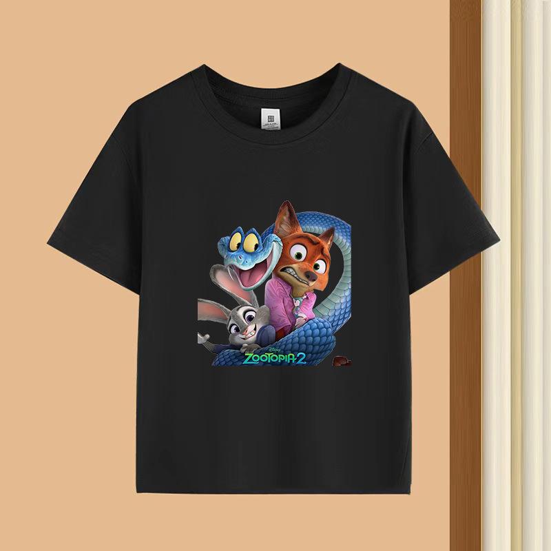 Dětské tričko s krátkým rukávem a kulatým výstřihem - 230g čistá bavlna s potiskem zvířat