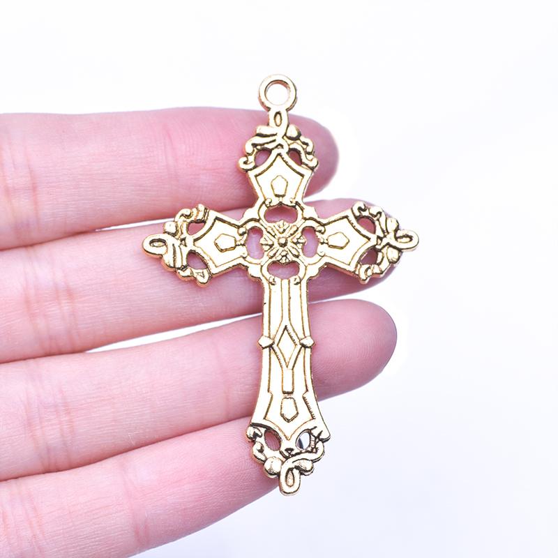 25pcs/Set Lot Vintage Cross Pendant Charms For Jewelry Making Zinc Alloy Jesus Religious Faith Charm Frame Mixed Components