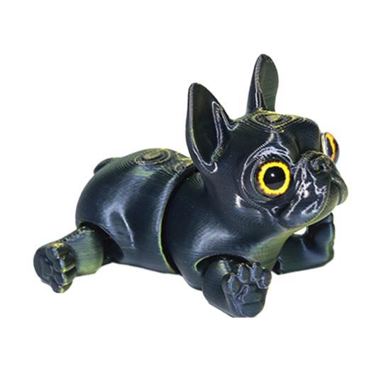 3D Printed French Bulldog Articulated Dog with Movable Joints Flexible Puppy Fidget Toy Desktop Pet for Home Office Stress Relief