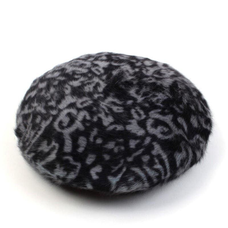 Universal Chemistry Leopard Fur Gray Beret