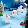 Miniature Decoration Exquisite Snowman Resin Figure Christmas Micro Landscape Cute Snowman Ornament For Desktops Indoor Outdoor