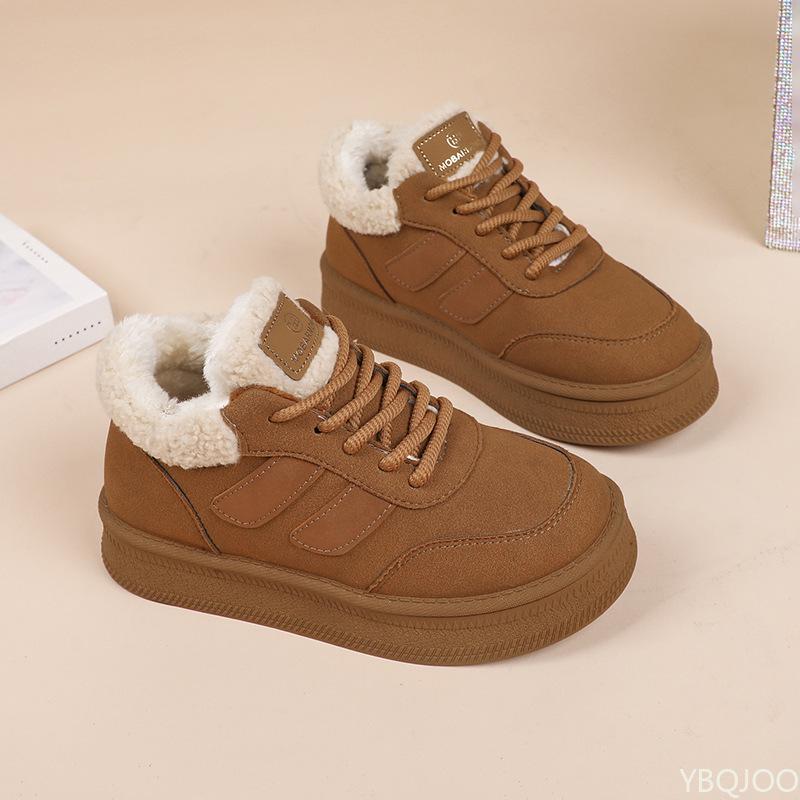 Thick Soled Shoes for Women's New Winter Warm Bread Cotton Shoes with a Simple Comfortable Temperament Sports Board Shoes