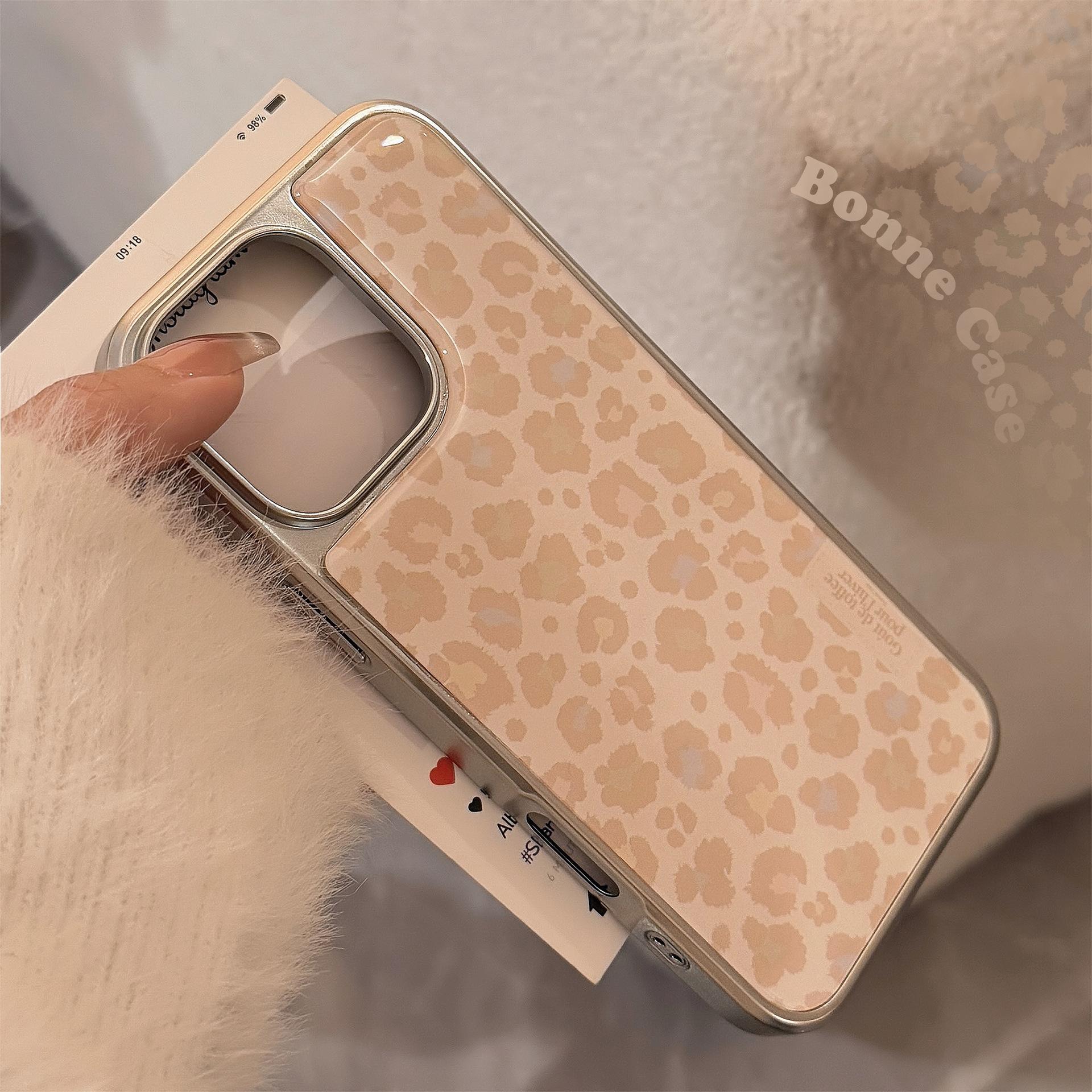 

Ins Yellow Leopard Print Suitable for 16 Apple 15pro Max Mobile Phone Case Iphone14 Electroplating Drop Glue 13 Hard Huawei SAMSUNG S25ULTRA