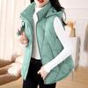 Gilet Cappuccio Invernale da Donna Cappotto Coreano Largo Ispessito Giubbotti Invernali Senza Maniche Donna Casual Monocolore Gilet da Donna