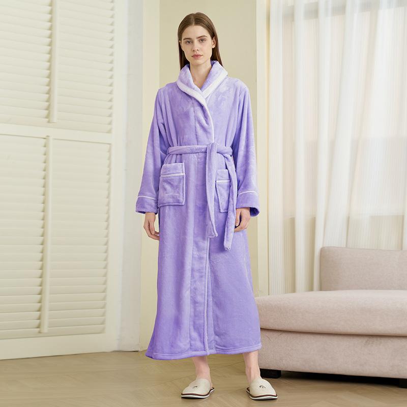 

Мужской зимний халат из плюшевого флиса с шалевым воротником, мягкий, теплый, с длинными рукавами и карманами, халат для спа, удобная пушистая домашняя одежда, одежда для сна XL