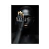 African Women Canvas Painting Black Gold Woman Poster and Prints Scandinavian Wall Art Picture for Home Decor Living Room Mural