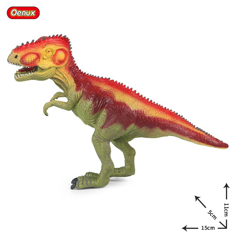 Oenux Mini Jurassic Stegosaurus Saichania Solid PVC Dinosaur World Animal Model Action Figures Collection Toy For Kids