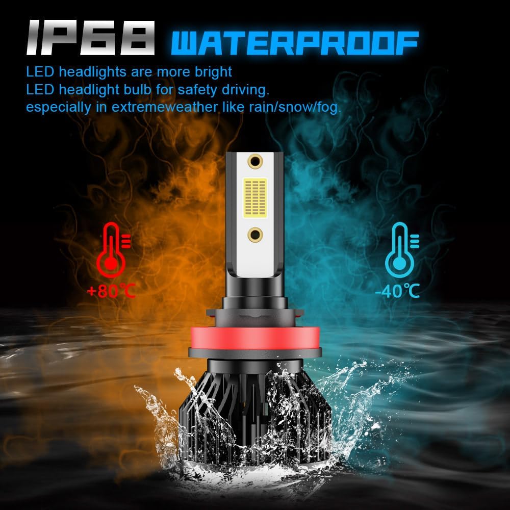 Fit For Nissan Altima 2007-2018 Headlight Bulbs Led, H9+H11 High & Low Beam Bulbs+H8/H11/H9 Led Fog Light Bulb,500% Brightness, 6000K White,Plug And