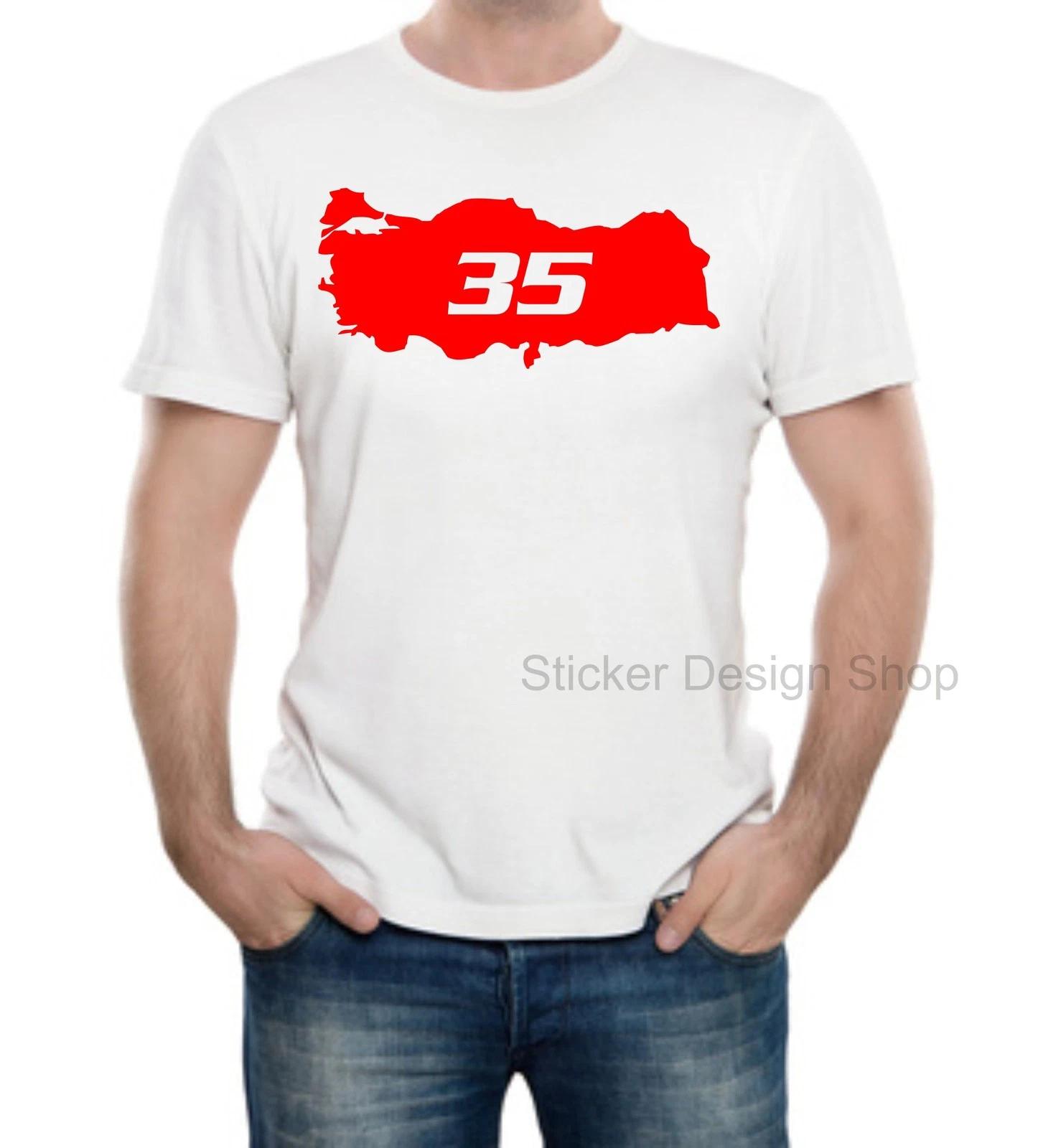 Turkey Map with City Number Istanbul T-Shirt Print Cotton Fruit of The Loom L