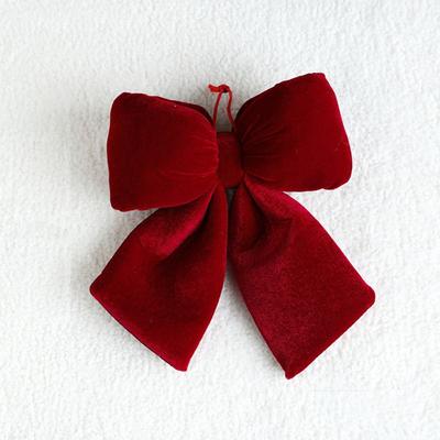 Hanging Christmas Red Bowknot Pendant Vintage DIY Xmas Ornament Flannelette Christmas Tree Decorations Navidad