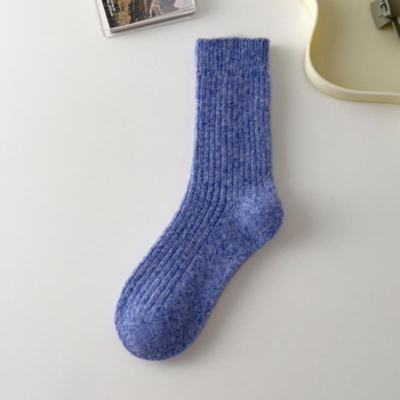 Hotsale Japanese Style Wool Blend Socks Solid Thick Warm Women Socks for Autumn Winter Cozy