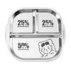Stainless Steel 3-Compartment Divided Meal Plate