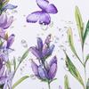 Purple Floral Shower Curtain Purple Lavender and Butterfly on White Shower Curtain for Bathroom, Rustic Flower Plant Shower Curtain Set Durable