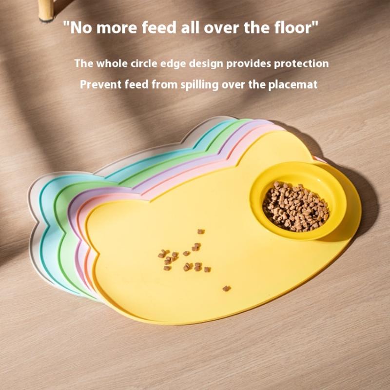 Pet Waterproof Mat Dog Cat Bowl Mat Silicone Non-Slip Pet Feeding Mat Dog Eating Bowl Tray Cushion