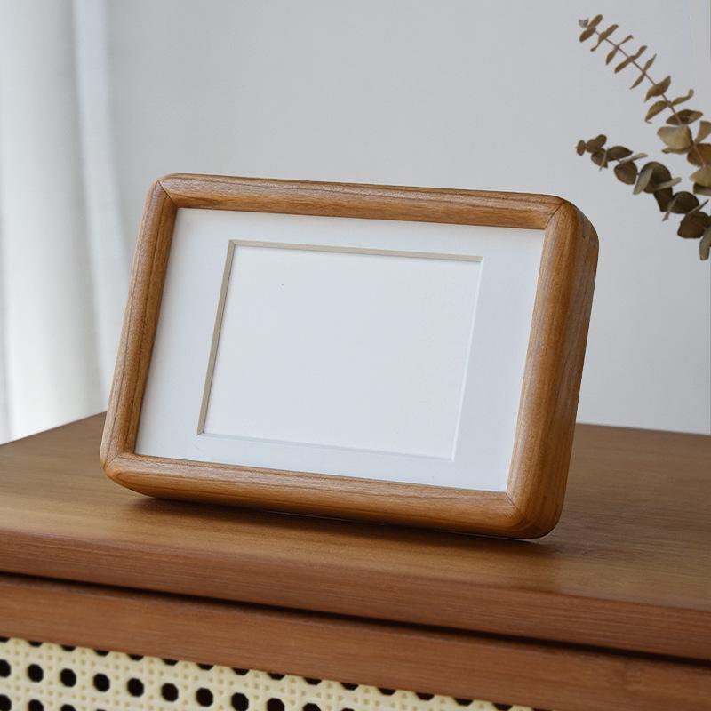 Custom Mortise and Tenon Photo Frame – Solid Black Walnut & Red Beech Wood, 67810/12 Inch, DIY Wood Frame