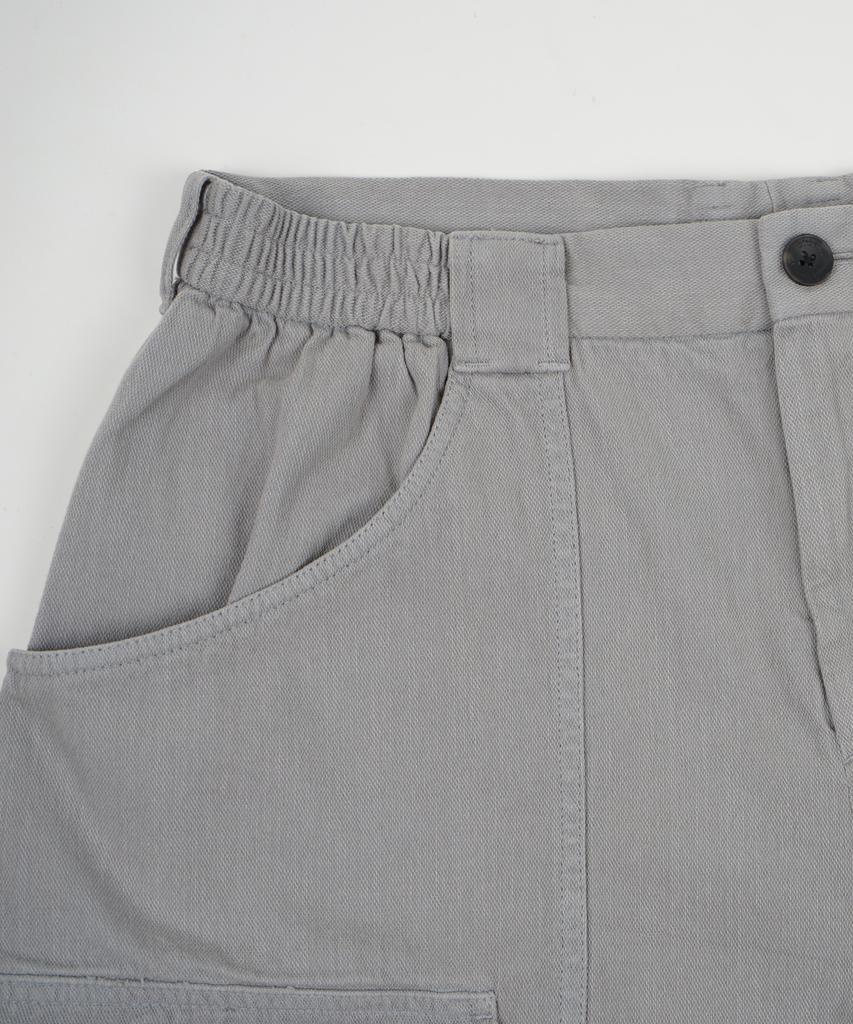 BIRBANTE Cation Washed Cargo Half Pants - Light Grey