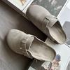 Unisex Suede Clogs Shoes Genuine Leather Closed Toe Slip On Mules Casual Comfort Sandals Women Men Summer Outdoor Walking Shoes